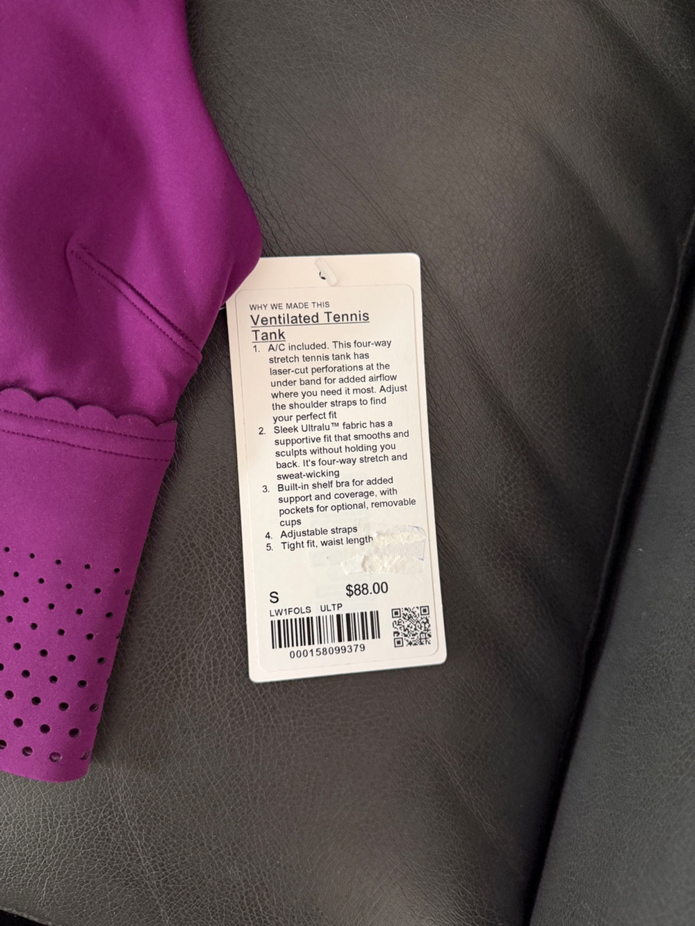 Lululemon Ventilated Tennis Tank Small NWT Ultra Plum - Picture 3 of 5